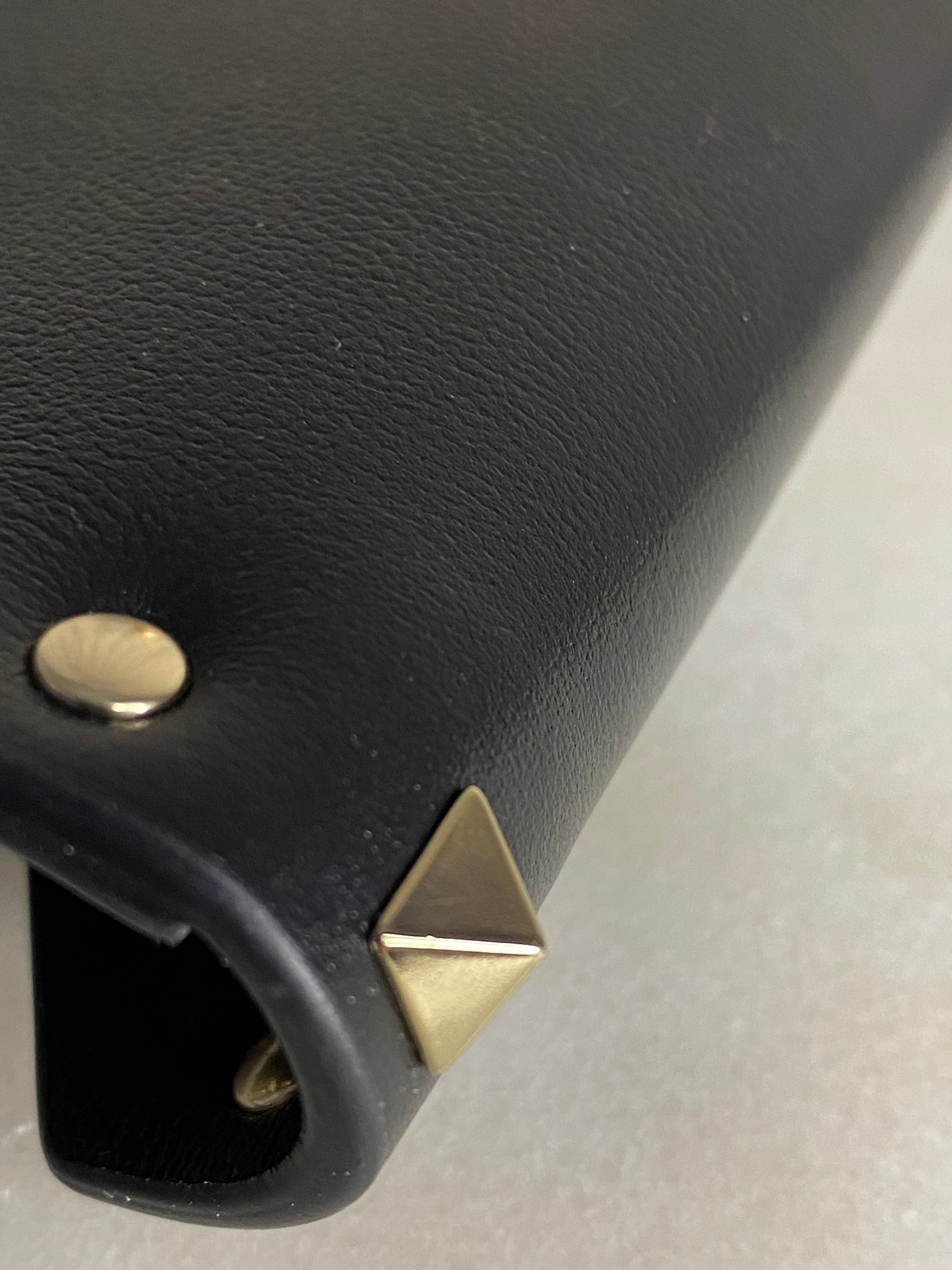 Valentino Black Studded Pouch W/ Handle-Pouch-Valentino-The Closet Egypt