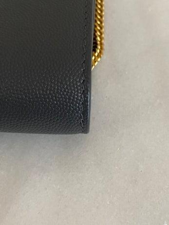 YSl Grey Uptown WOC W/ Card Holder-Wallet Chain-YSL-The Closet Egypt