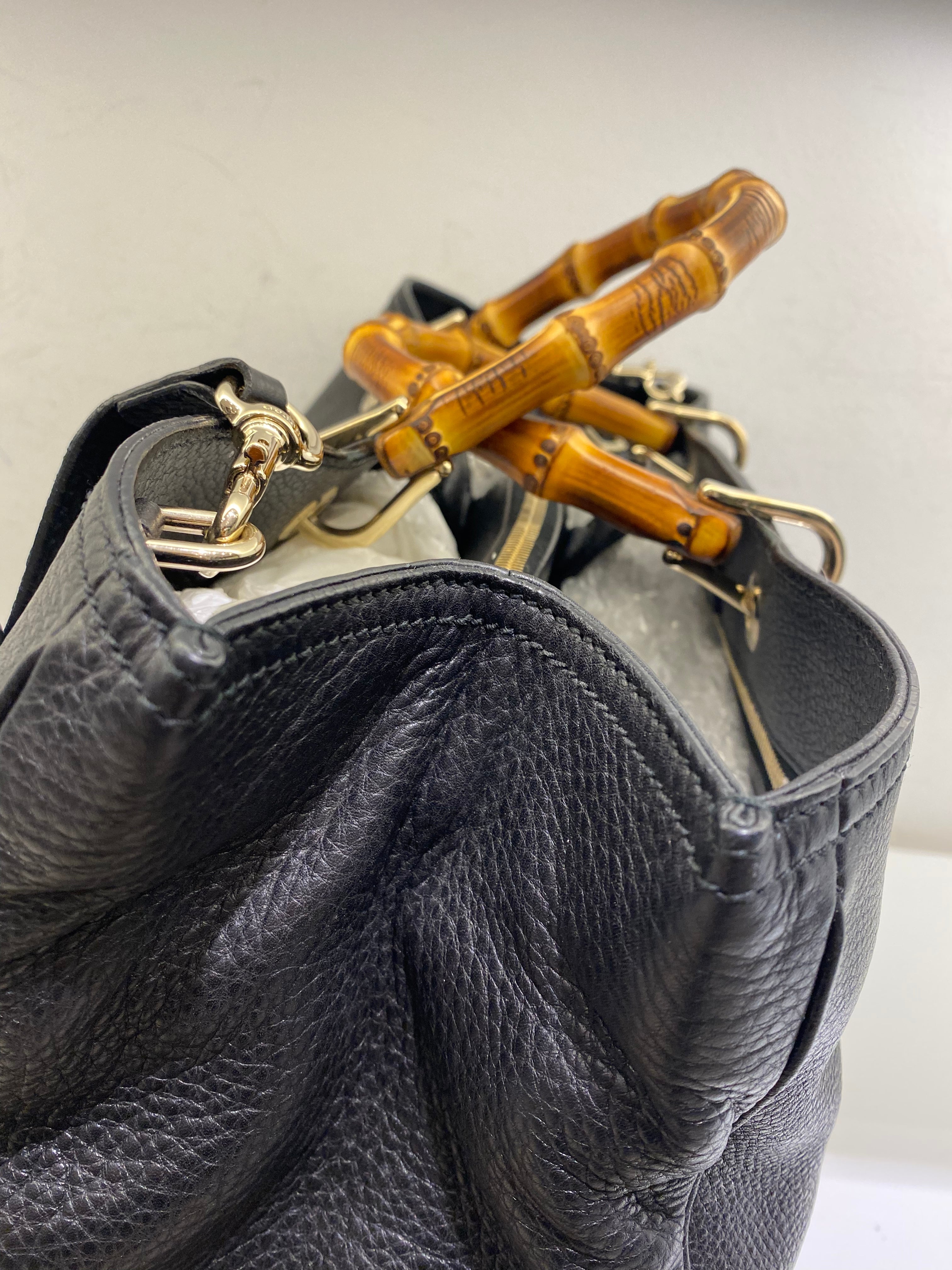 Gucci Black Bamboo Top Handle Shopper Large Bag-handbag-Gucci-The Closet Egypt