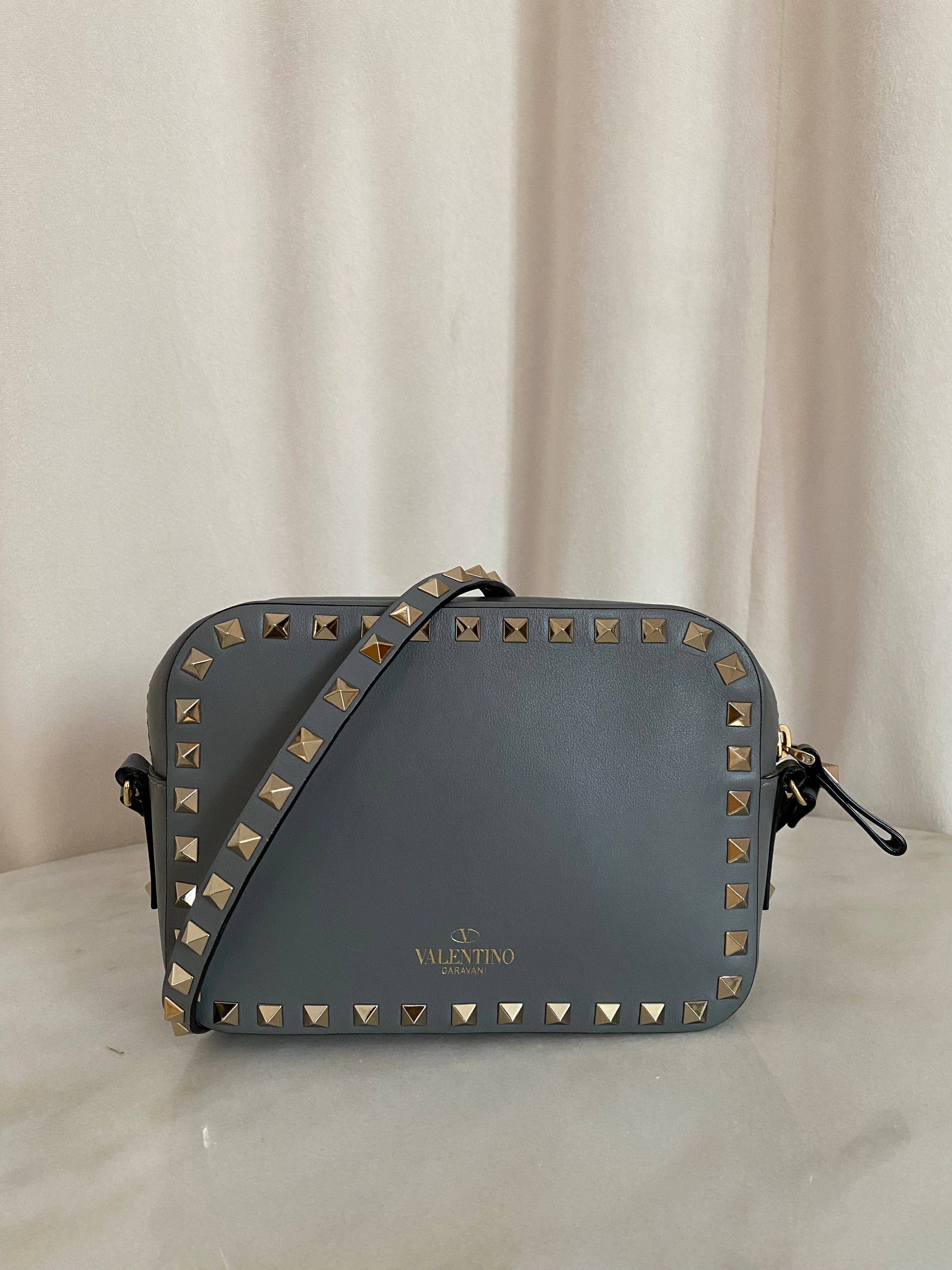 Valentino Gray Rockstud Crossbody Bag-handbag-Valentino-The Closet Egypt