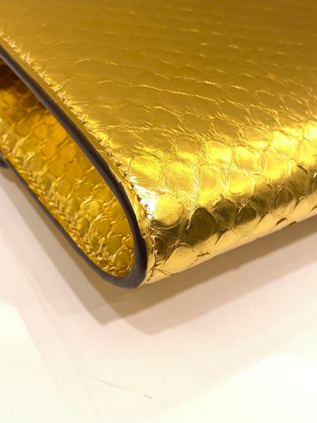 Gucci Gold Snakeskin GG Broadway Clutch-Clutch-Gucci-The Closet Egypt