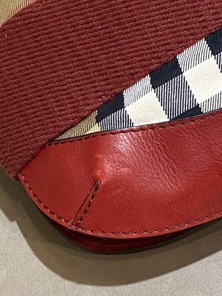 Burberry Burgundy House Check Parsons Hobo Bag-handbag-Burberry-The Closet Egypt