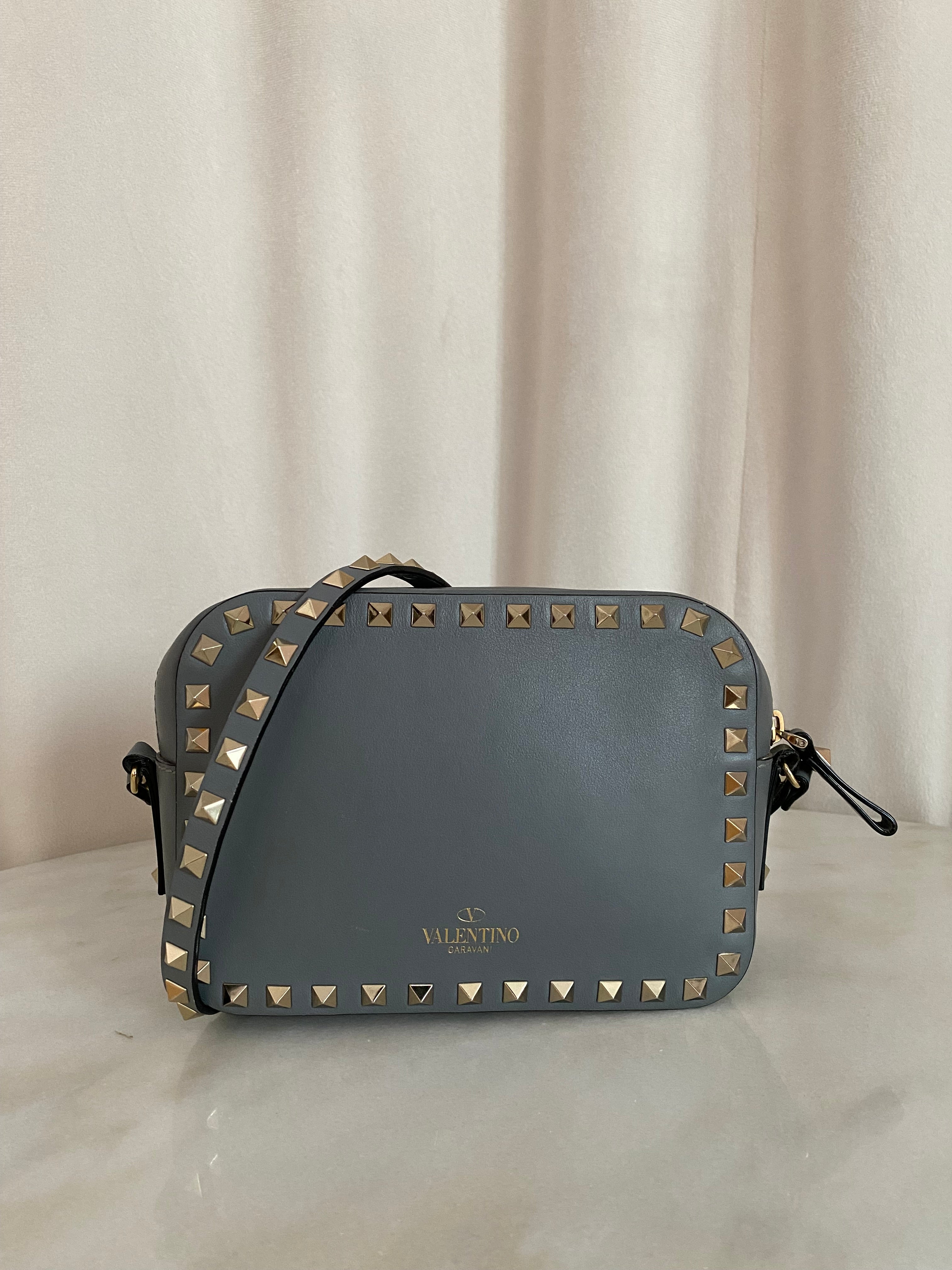 Valentino Gray Rockstud Crossbody Bag-handbag-Valentino-The Closet Egypt