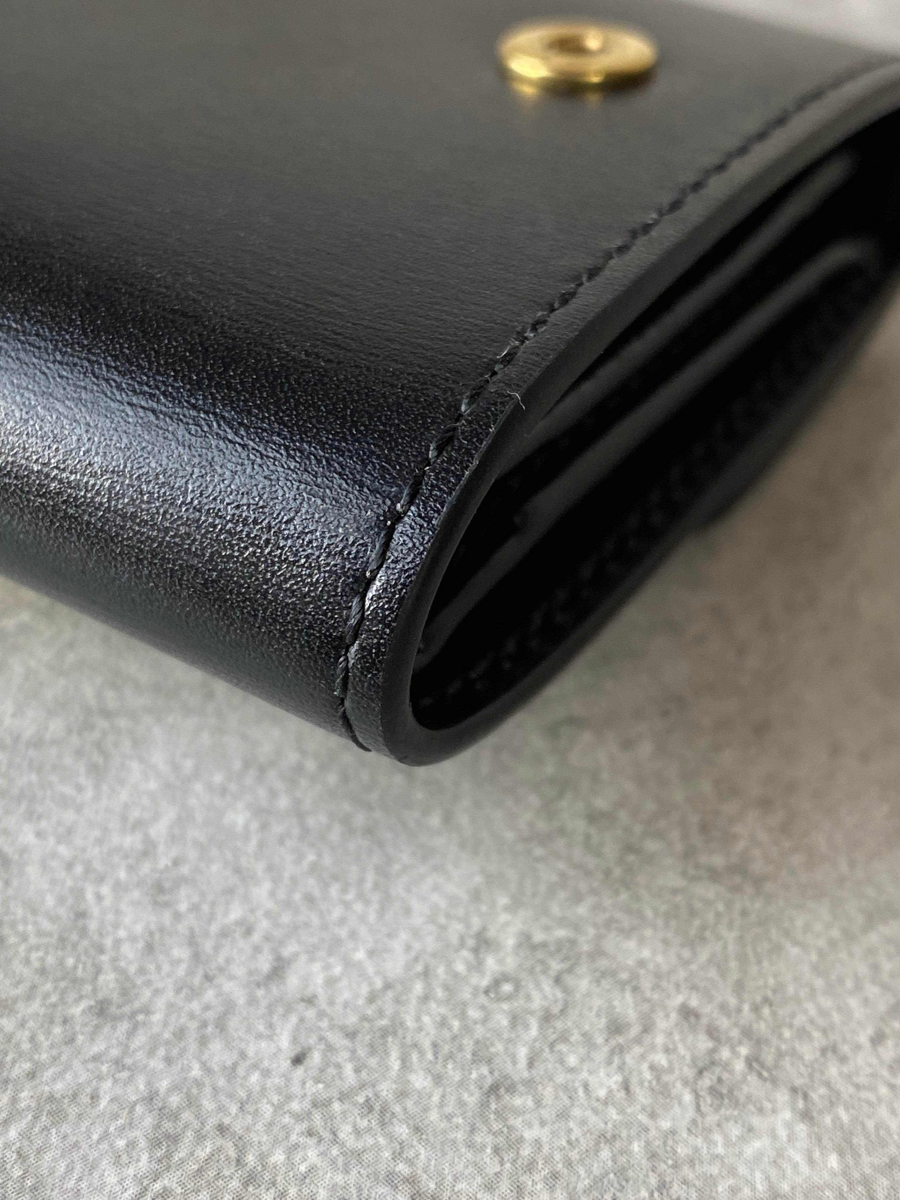 Celine Black Compact Wallet W/ Coin Triomphe-wallet-Celine-The Closet Egypt