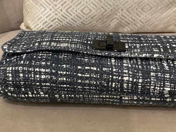 Prada Bicolor Tweed Turnlock Flap Clutch-Clutch-Prada-The Closet Egypt