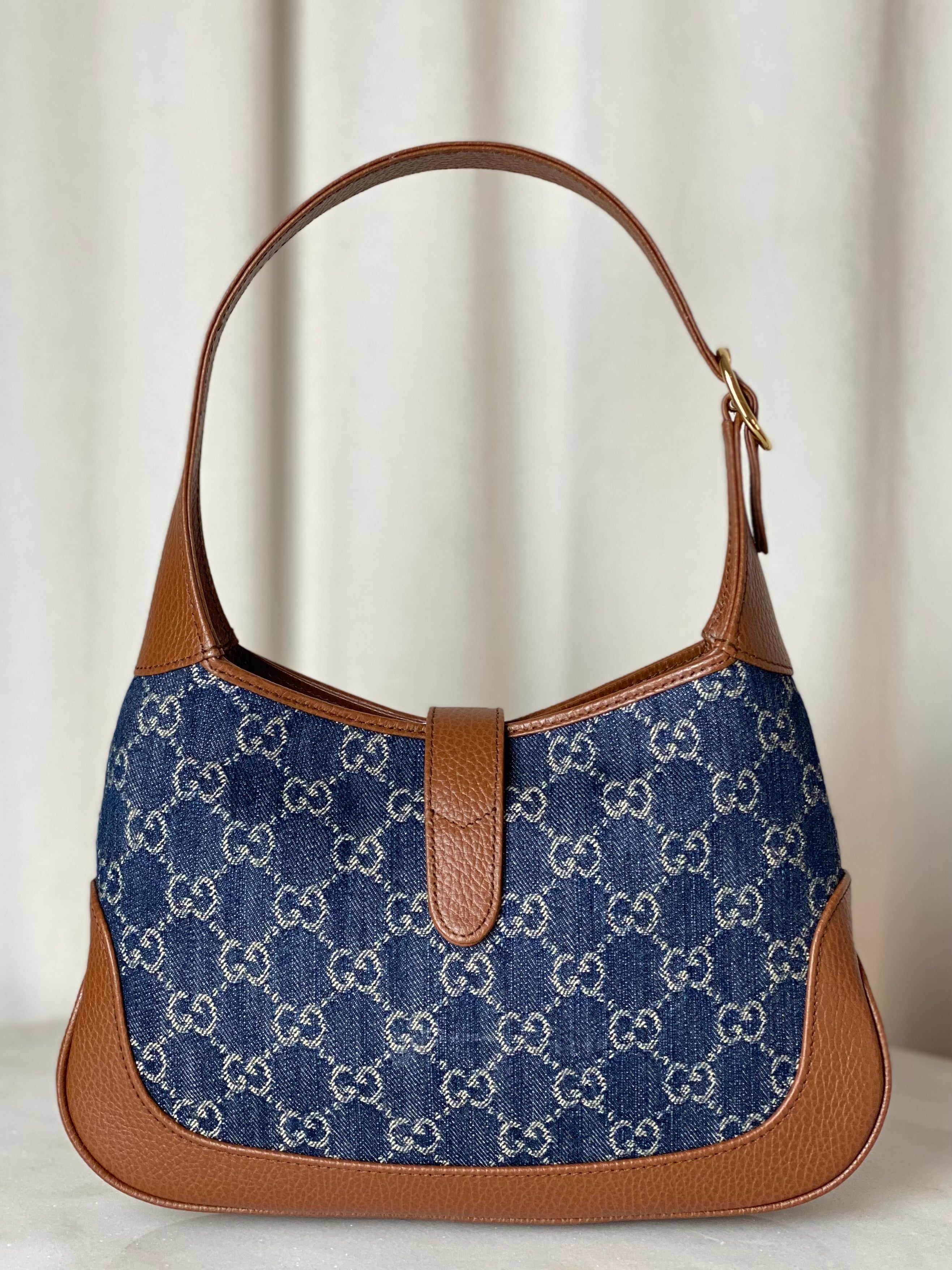Gucci Bicolor GG Denim Jackie Hobo Bag-handbag-Gucci-The Closet Egypt