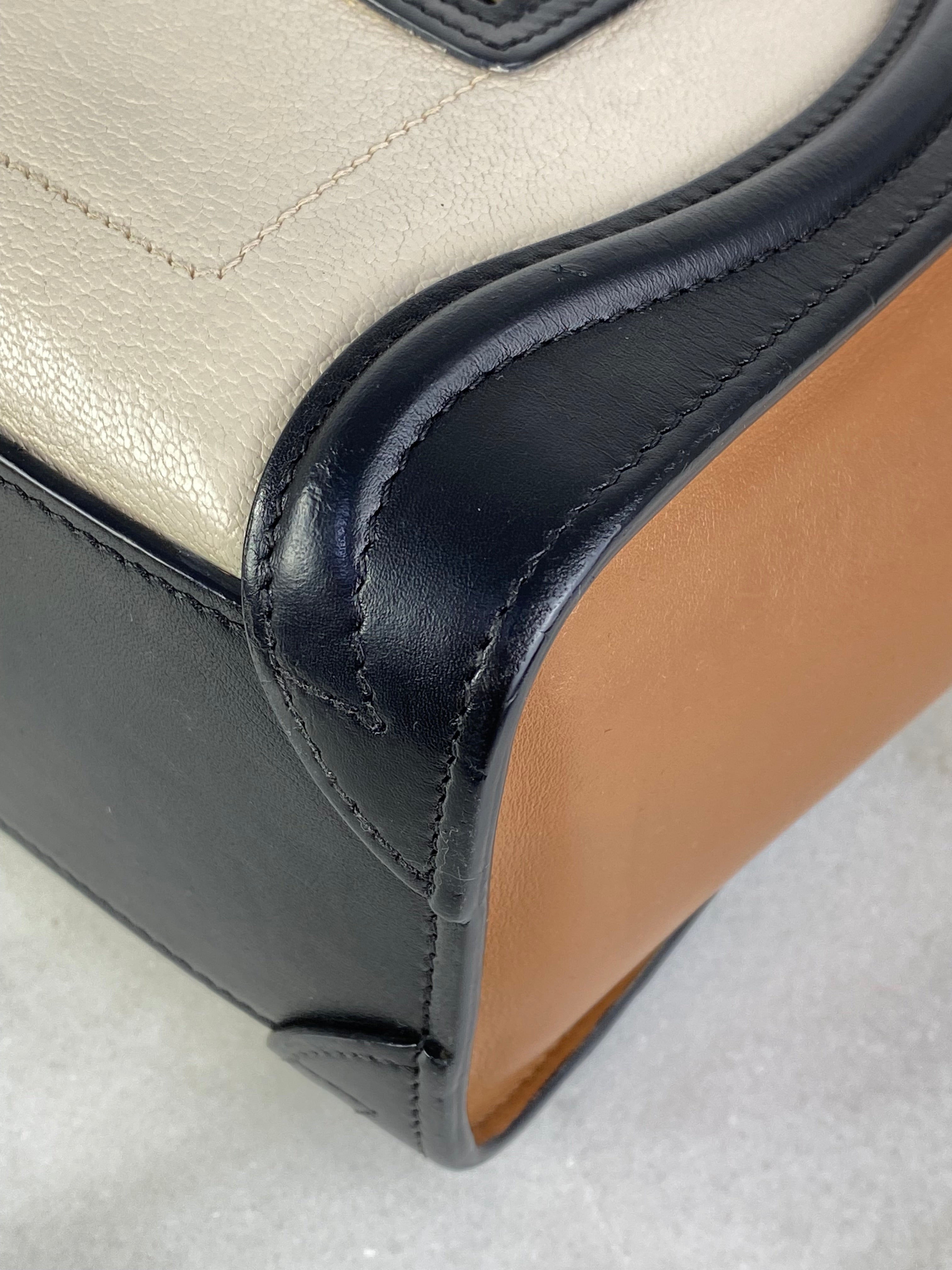 Celine Tricolor Nano Luggage Tote Bag