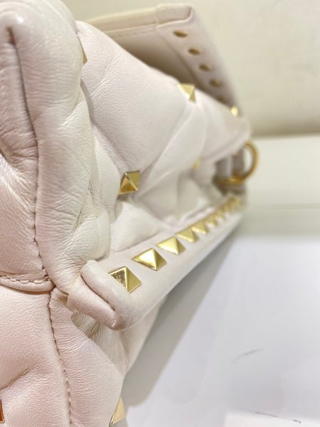 Valentino White VLTN Spike Rockstud Bag-handbag-Valentino-The Closet Egypt