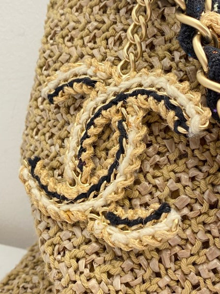 Chanel Bicolor Coco Country Seagrass Camellia Large Bag-handbag-Chanel-The Closet Egypt
