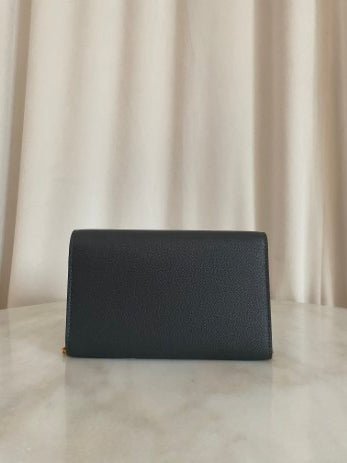 YSl Grey Uptown WOC W/ Card Holder-Wallet Chain-YSL-The Closet Egypt