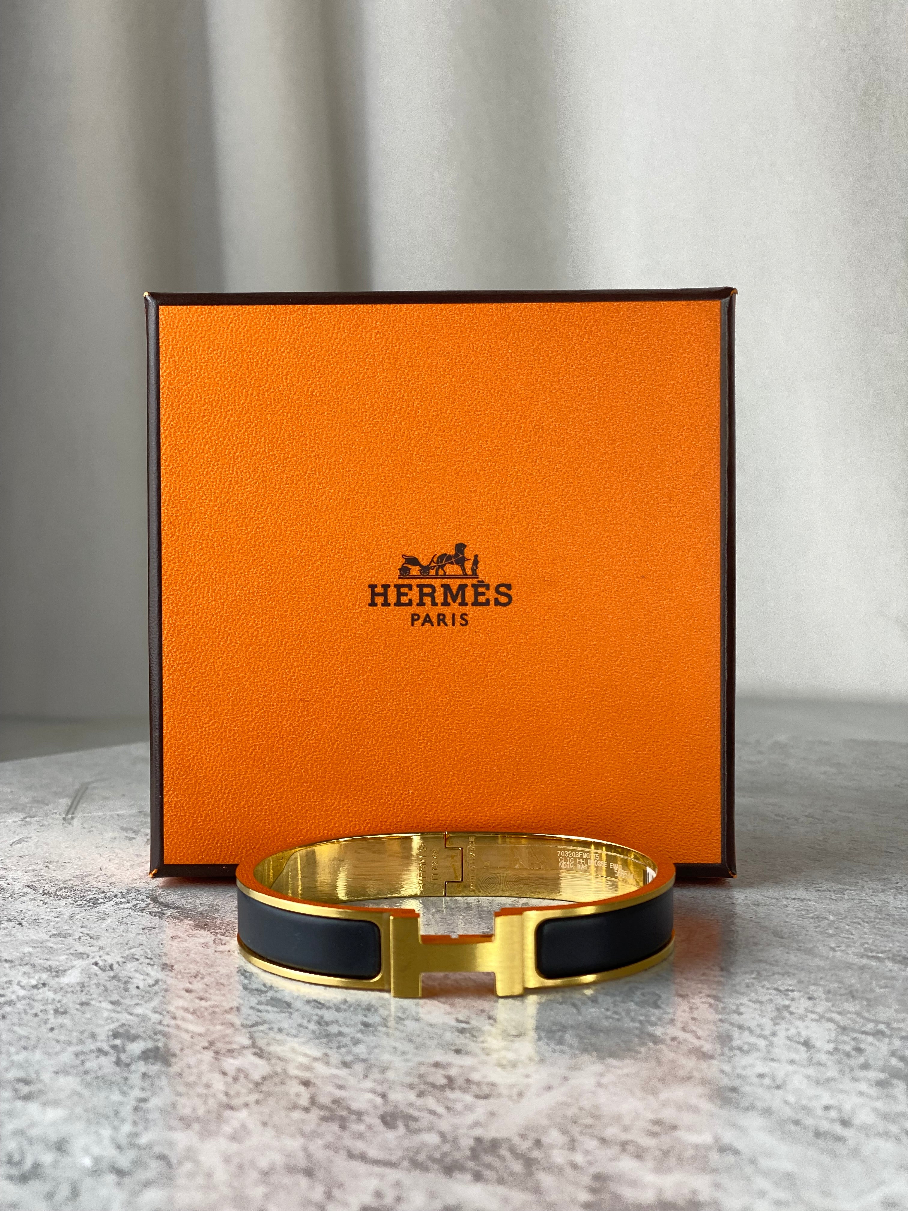 Hermes Black Clic H Bracelet-Bracelet-Hermes-The Closet Egypt