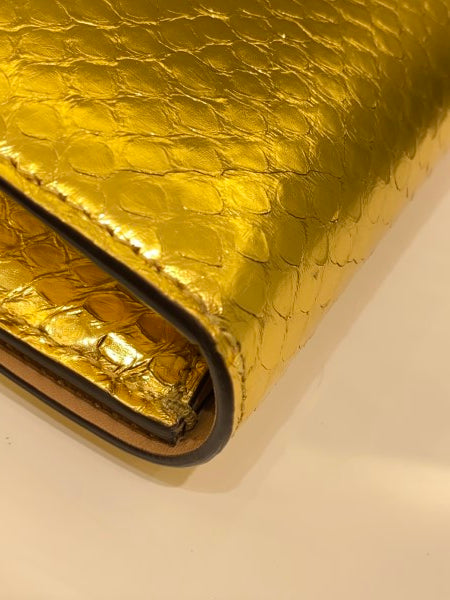 Gucci Gold Snakeskin GG Broadway Clutch-Clutch-Gucci-The Closet Egypt
