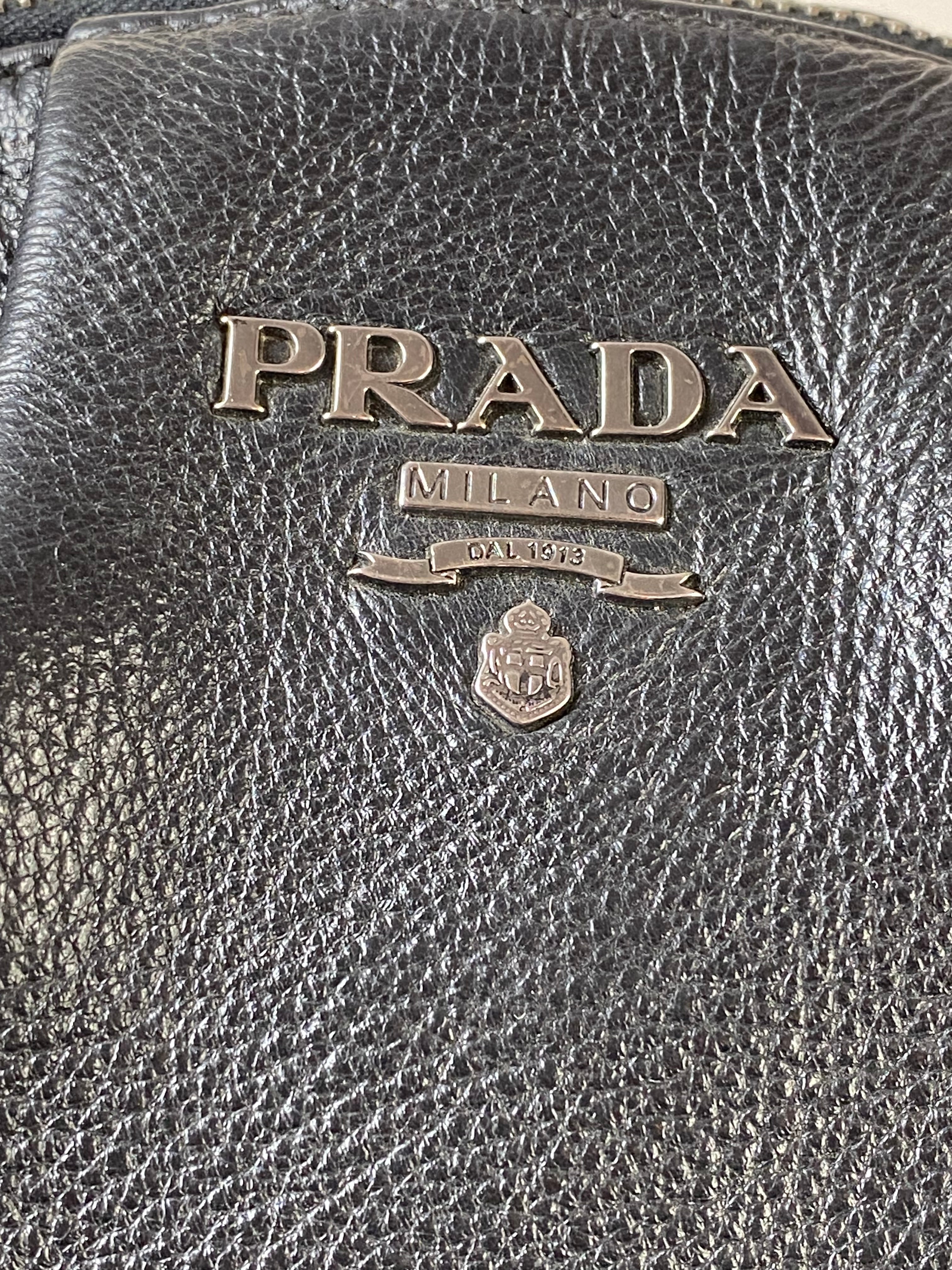 Prada Black Deerskin Cervo Antik Bowler Bag