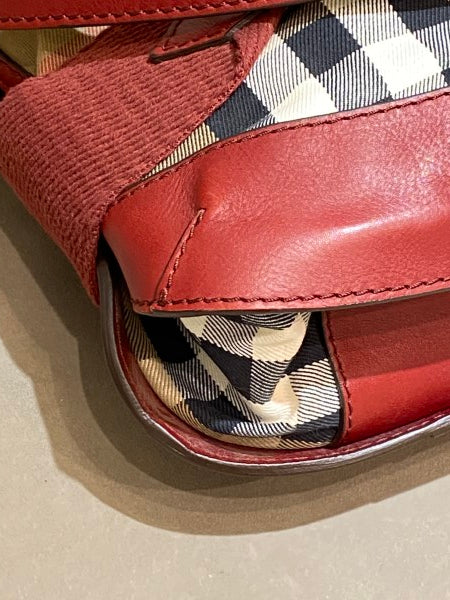 Burberry Burgundy House Check Parsons Hobo Bag-handbag-Burberry-The Closet Egypt
