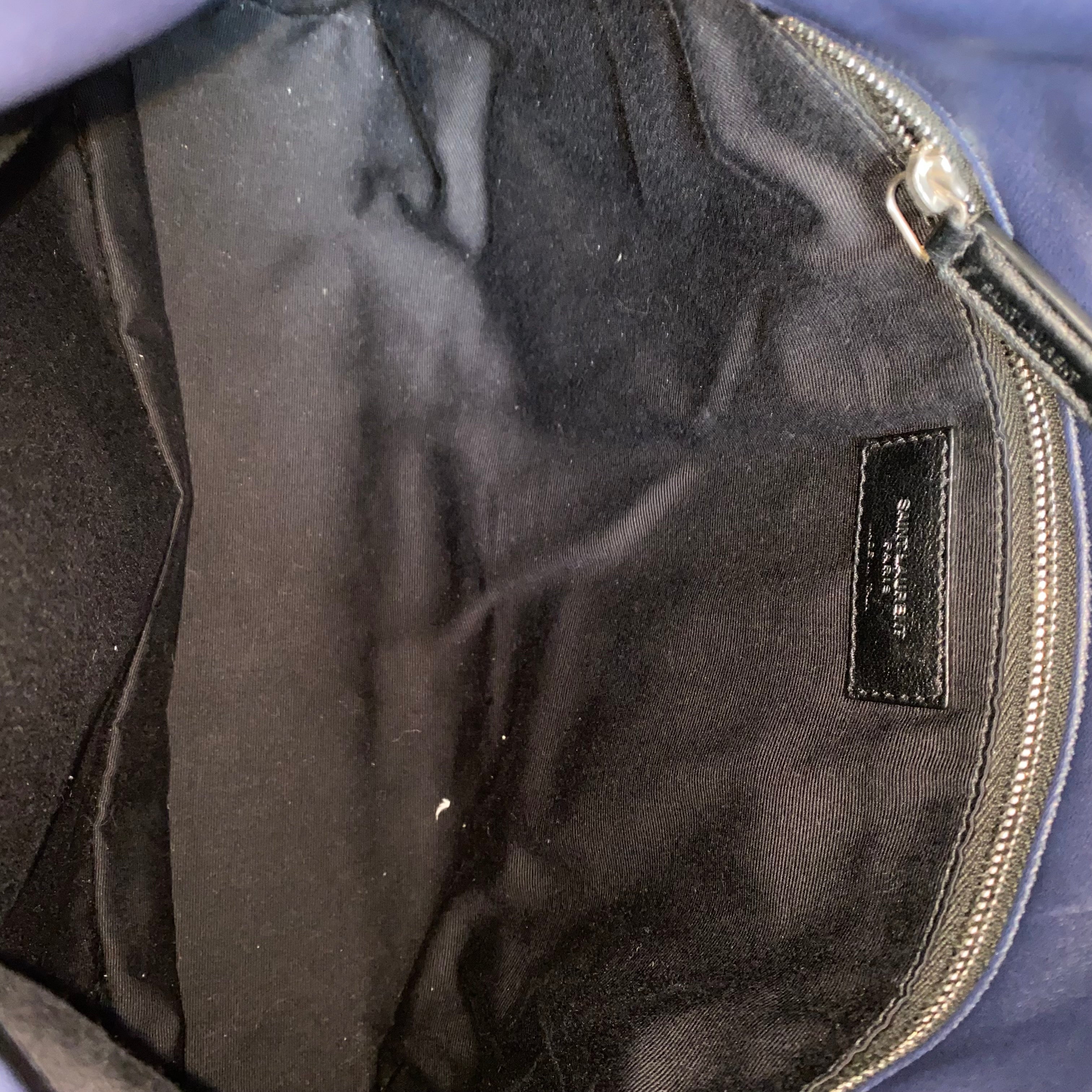 YSL Navy Blue Puffer Double Chain Bag-handbag-YSL-The Closet Egypt