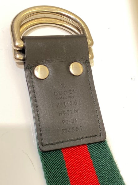 Gucci Tricolor D Ring Web Belt 36-Belt-Gucci-The Closet Egypt