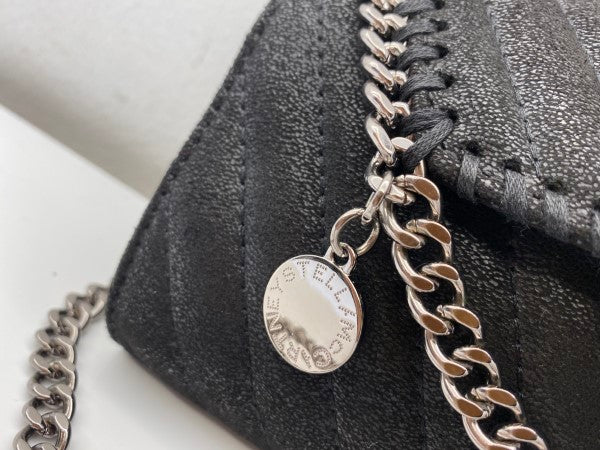 Stella Mccartney Black Shaggy Deer Chevron Small Falabella Bag-handbag-Stella Mccartney-The Closet Egypt