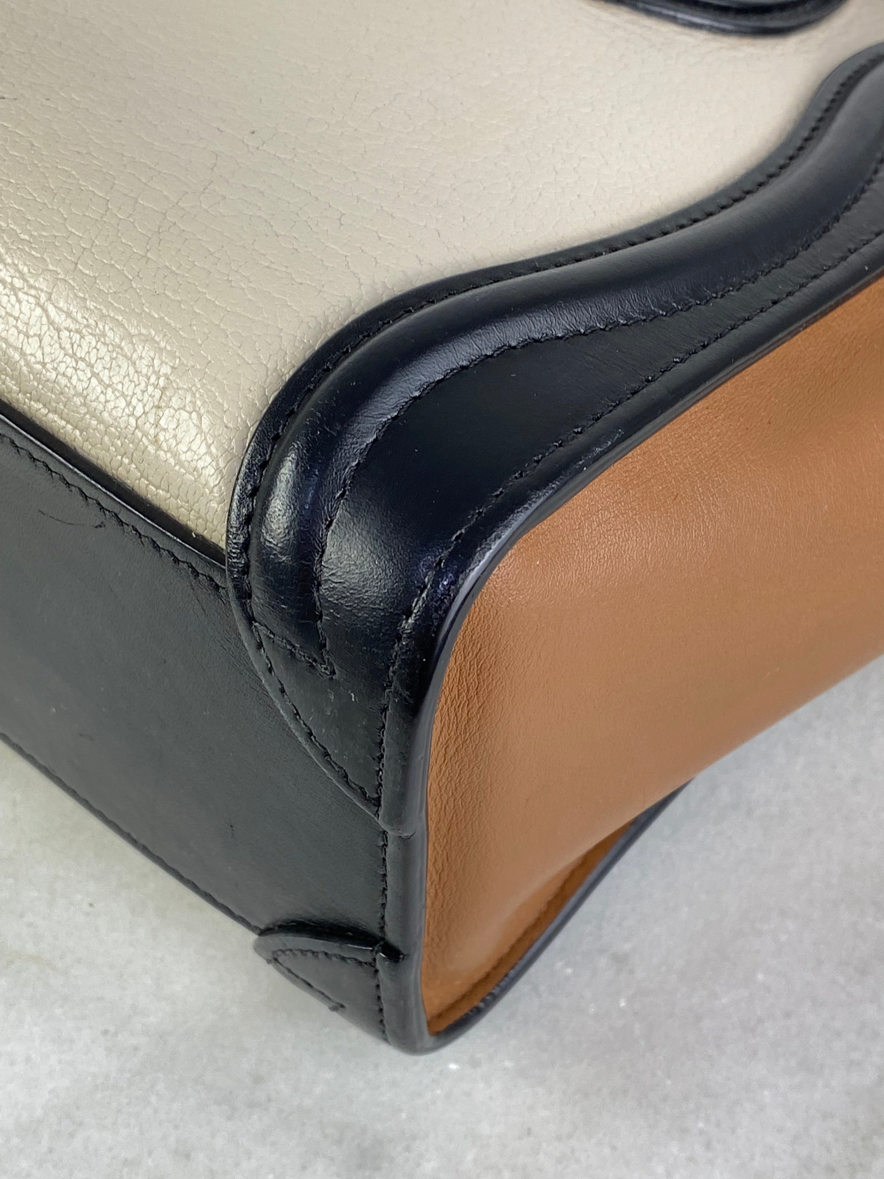 Celine Tricolor Nano Luggage Tote Bag