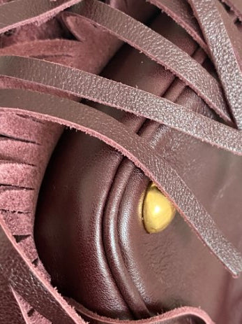 YSL Burgundy Emmanuelle Fringed Hand Bag-handbag-YSL-The Closet Egypt