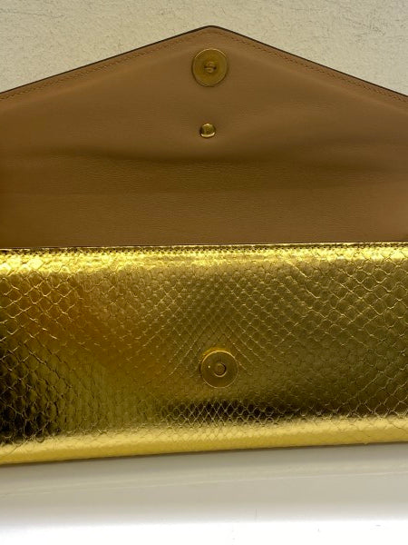 Gucci Gold Snakeskin GG Broadway Clutch-Clutch-Gucci-The Closet Egypt