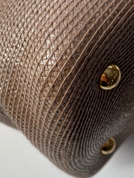 Dolce & Gabbana Dark Beige Raffia Miss Monica Top Handle Bag-handbag-Dolce & Gabbana-The Closet Egypt