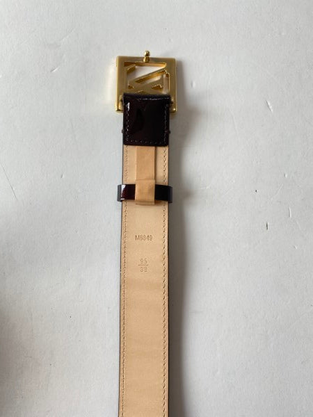 Louis Vuitton Burgundy Vernis Belt 38-Belt-Louis Vuitton-The Closet Egypt