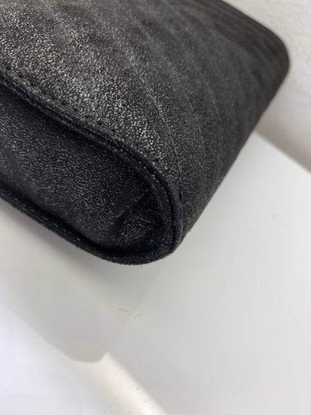 Stella Mccartney Black Shaggy Deer Chevron Small Falabella Bag-handbag-Stella Mccartney-The Closet Egypt