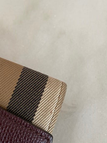 Burberry Burgundy House Check Long MVV Wallet-wallet-Burberry-The Closet Egypt