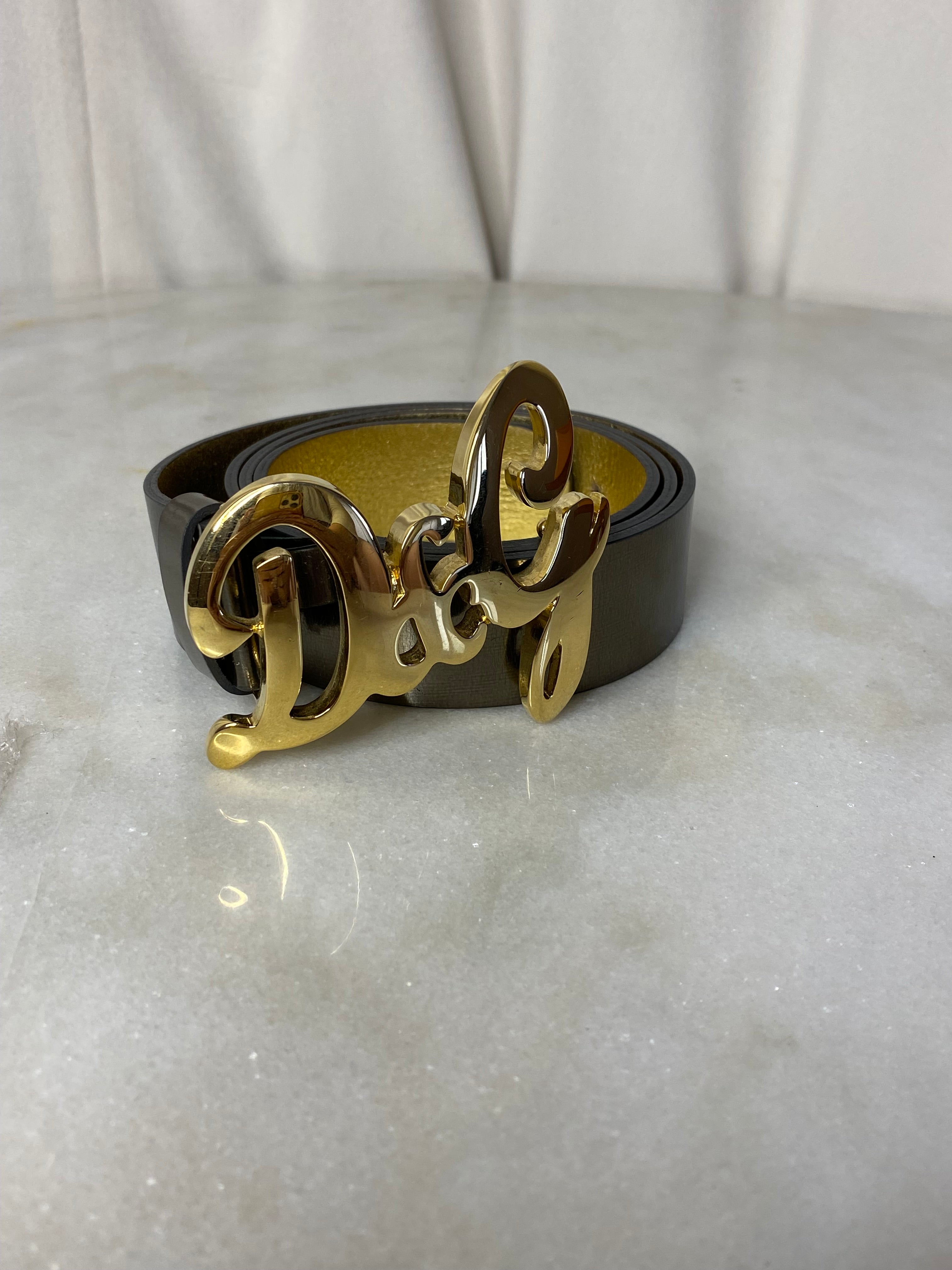 Dolce & Gabbana Gold Metallic Belt 36-Belt-Dolce & Gabbana-The Closet Egypt