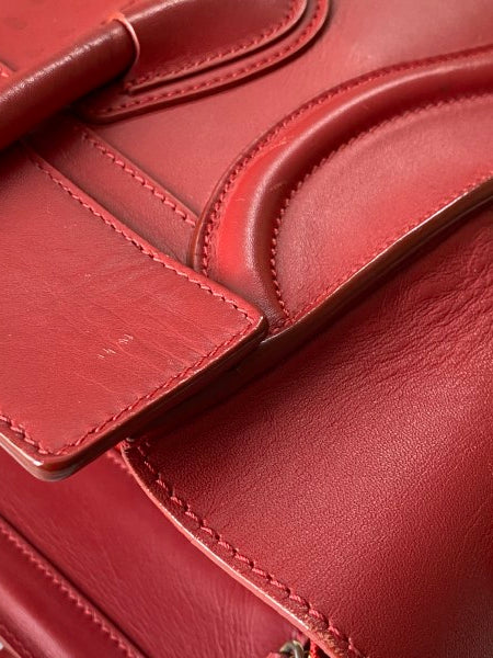 Celine Red Micro Luggage Tote Bag-handbag-Celine-The Closet Egypt