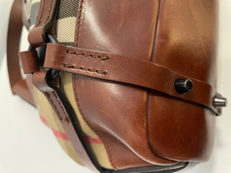 Burberry Bicolor House Check Belted Shoulder Bag-handbag-Burberry-The Closet Egypt