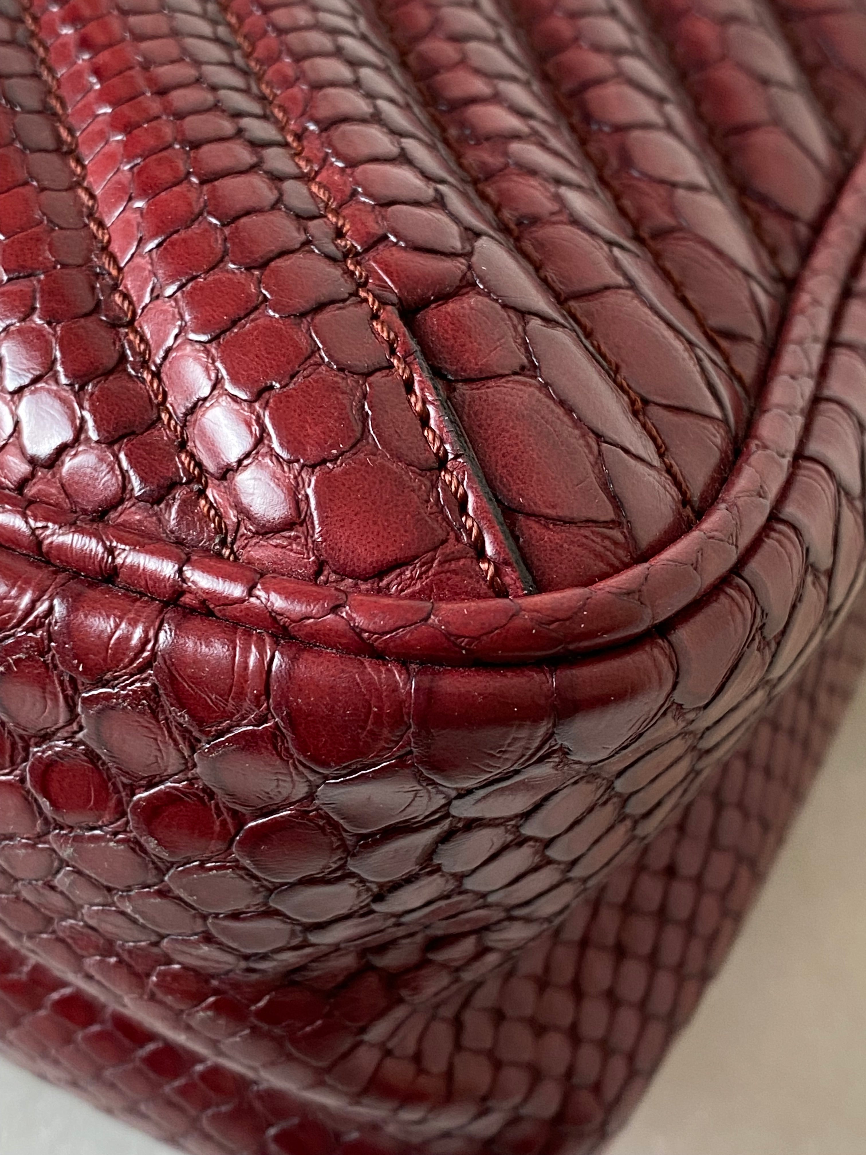 Stella Mccartney Burgundy Python Embossed Star Crossbody Bag-handbag-Stella Mccartney-The Closet Egypt