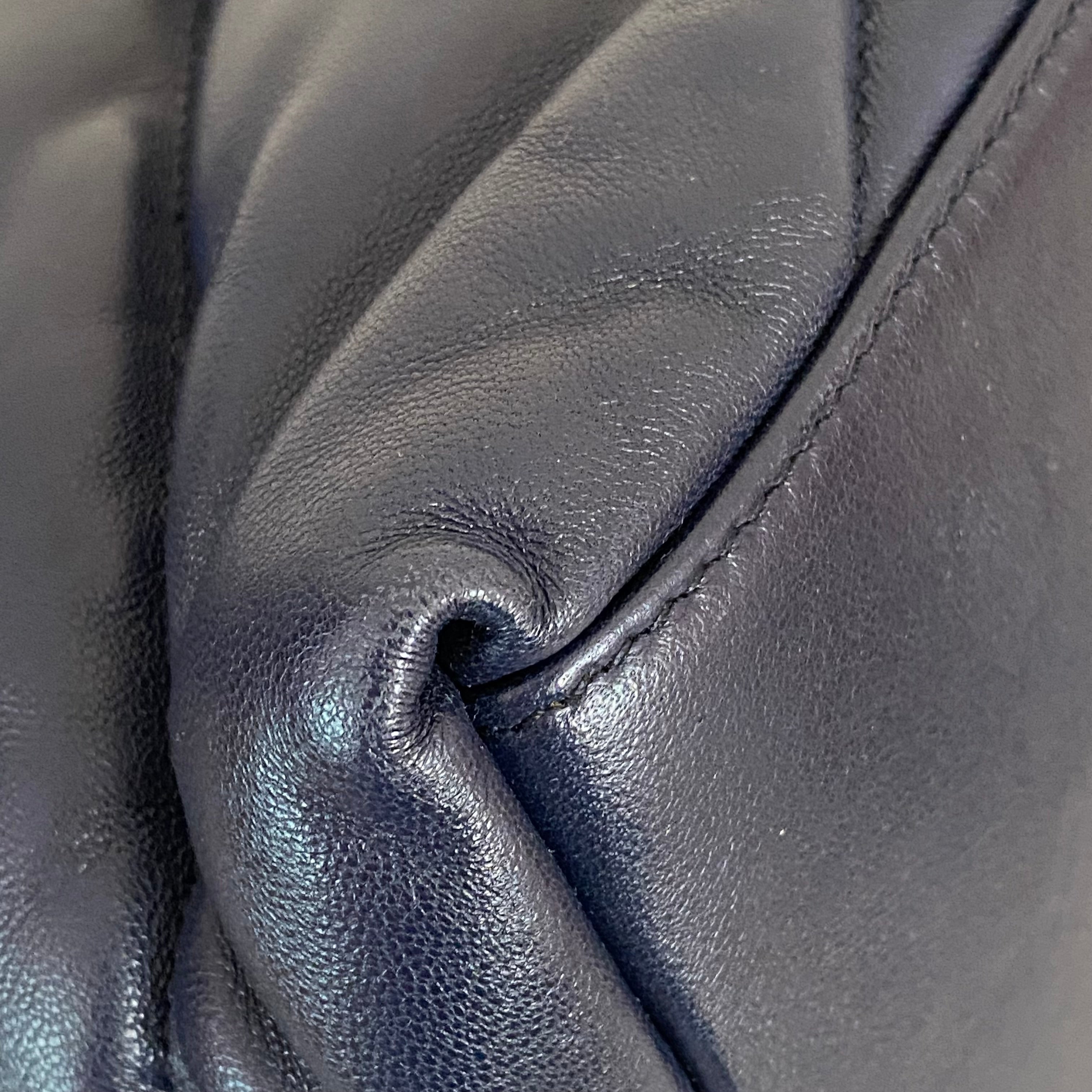 YSL Navy Blue Puffer Double Chain Bag-handbag-YSL-The Closet Egypt