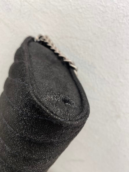 Stella Mccartney Black Shaggy Deer Chevron Small Falabella Bag-handbag-Stella Mccartney-The Closet Egypt