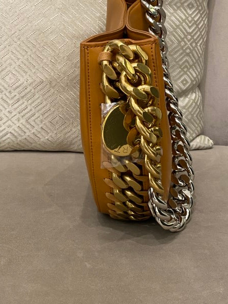 Stella Mccartney Caramel Frayme Crystal Chain Medium Bag-handbag-Stella Mccartney-The Closet Egypt