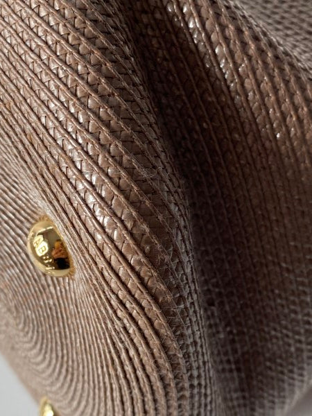 Dolce & Gabbana Dark Beige Raffia Miss Monica Top Handle Bag-handbag-Dolce & Gabbana-The Closet Egypt