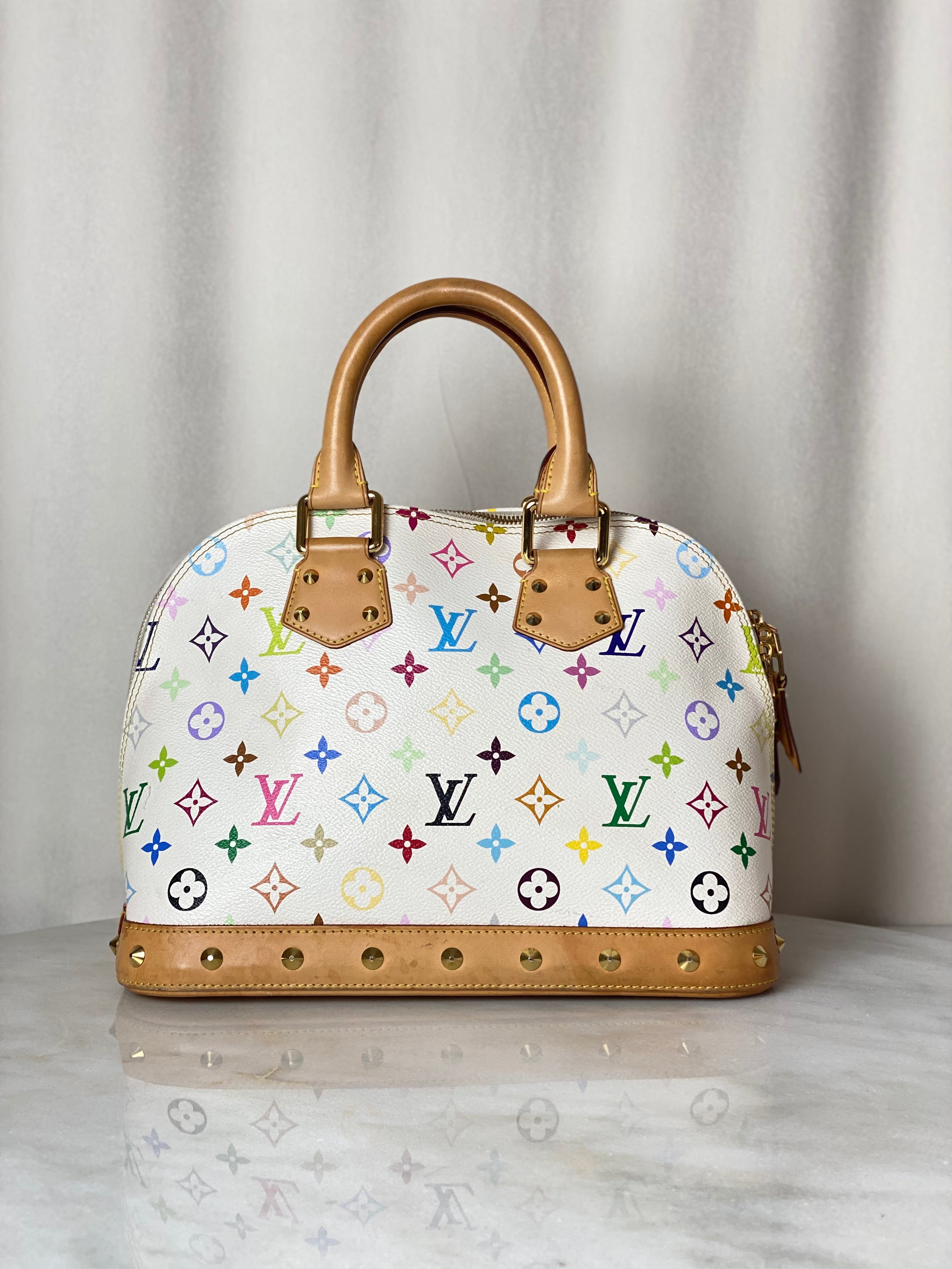 Louis Vuitton White Multicolored Monogram Alma MM Bag-handbag-Louis Vuitton-The Closet Egypt