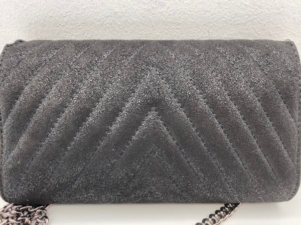 Stella Mccartney Black Shaggy Deer Chevron Small Falabella Bag-handbag-Stella Mccartney-The Closet Egypt