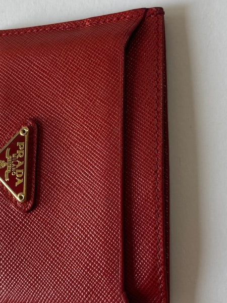 Prada Red Card Holder-Card Holder-Prada-The Closet Egypt