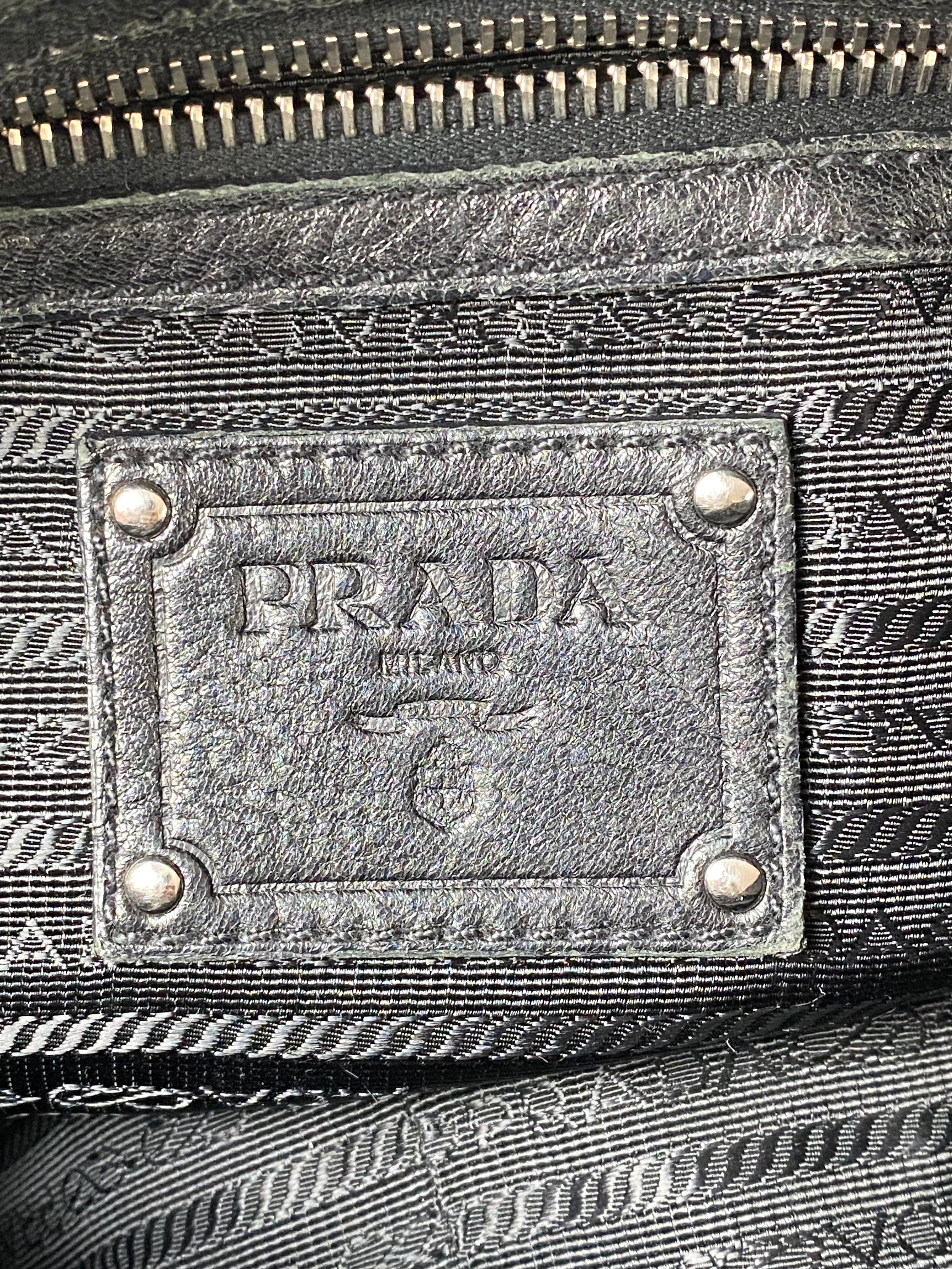 Prada Black Deerskin Cervo Antik Bowler Bag
