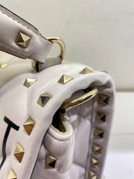 Valentino White VLTN Spike Rockstud Bag-handbag-Valentino-The Closet Egypt