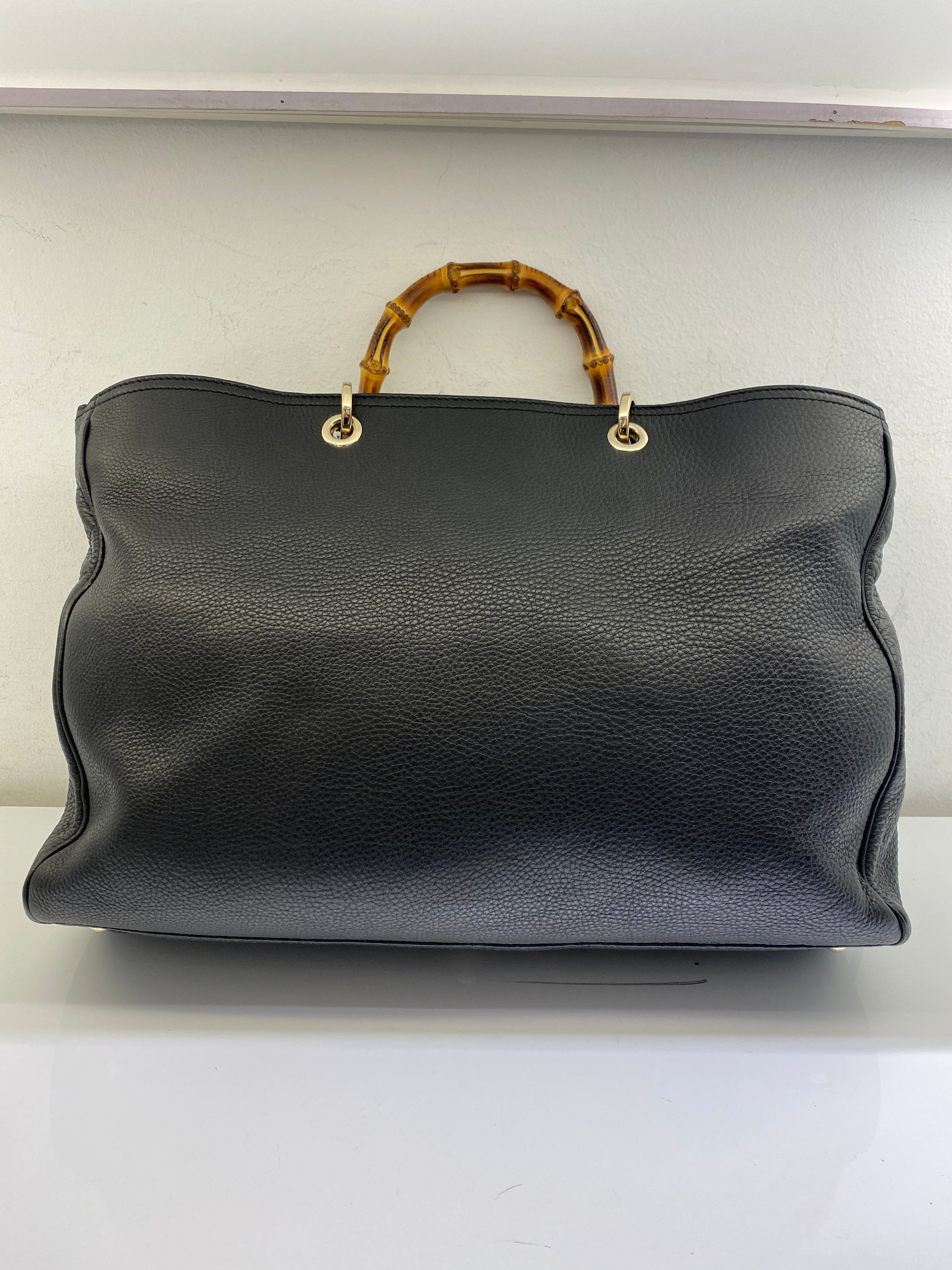 Gucci Black Bamboo Top Handle Shopper Large Bag-handbag-Gucci-The Closet Egypt