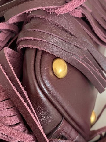 YSL Burgundy Emmanuelle Fringed Hand Bag-handbag-YSL-The Closet Egypt