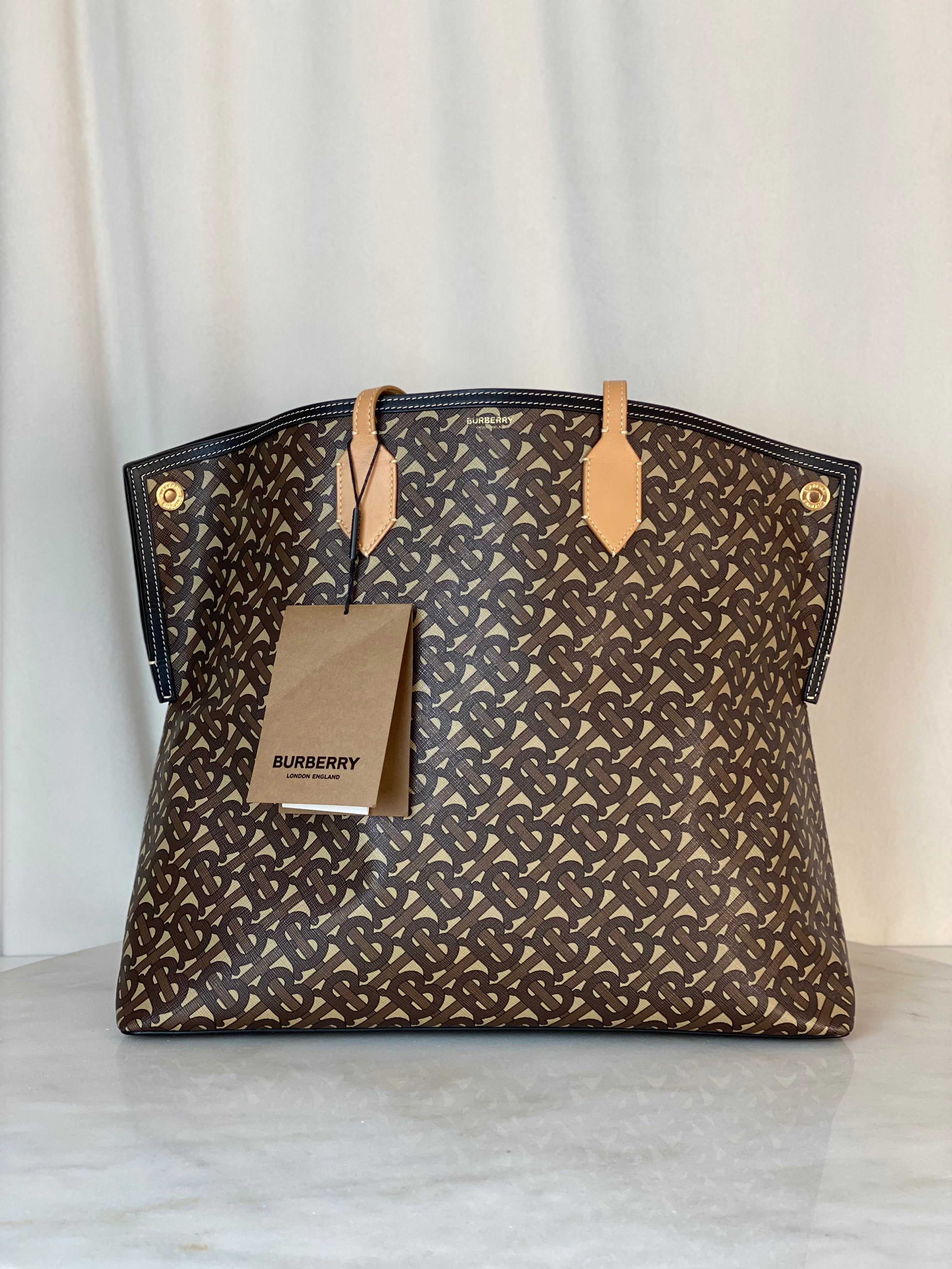 Burberry Brown TB Printing Society Large Tote Bag-handbag-Burberry-The Closet Egypt