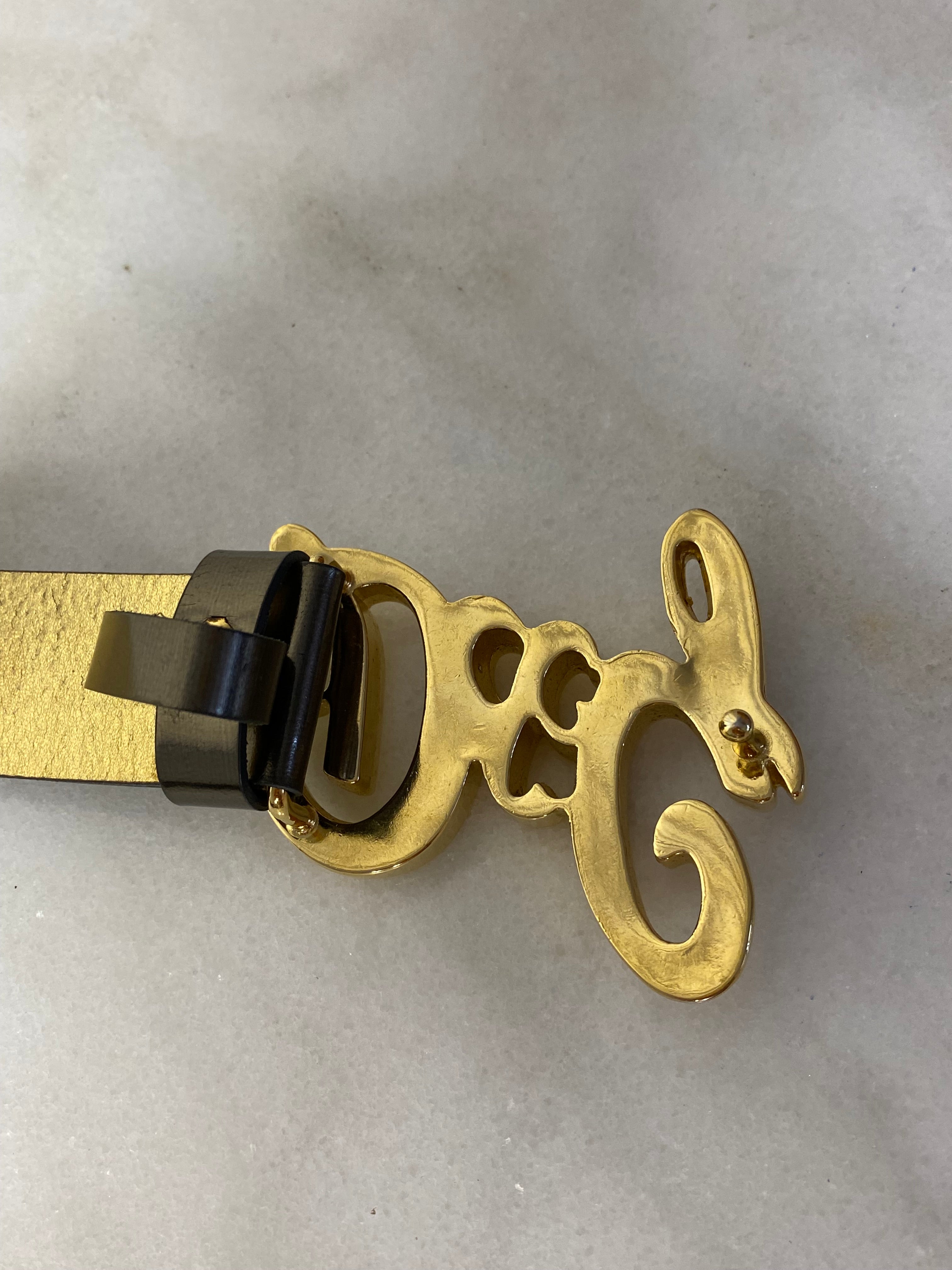 Dolce & Gabbana Gold Metallic Belt 36-Belt-Dolce & Gabbana-The Closet Egypt