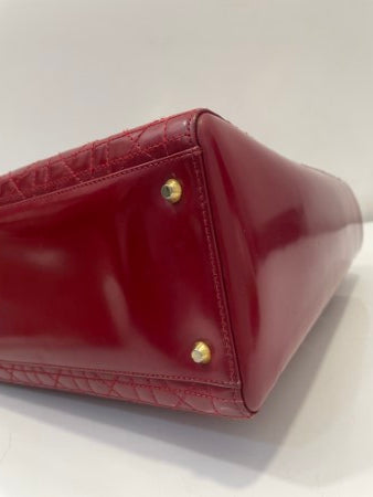 Christian Dior Red Lady Dior Large Bag