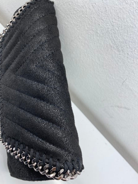 Stella Mccartney Black Shaggy Deer Chevron Small Falabella Bag-handbag-Stella Mccartney-The Closet Egypt