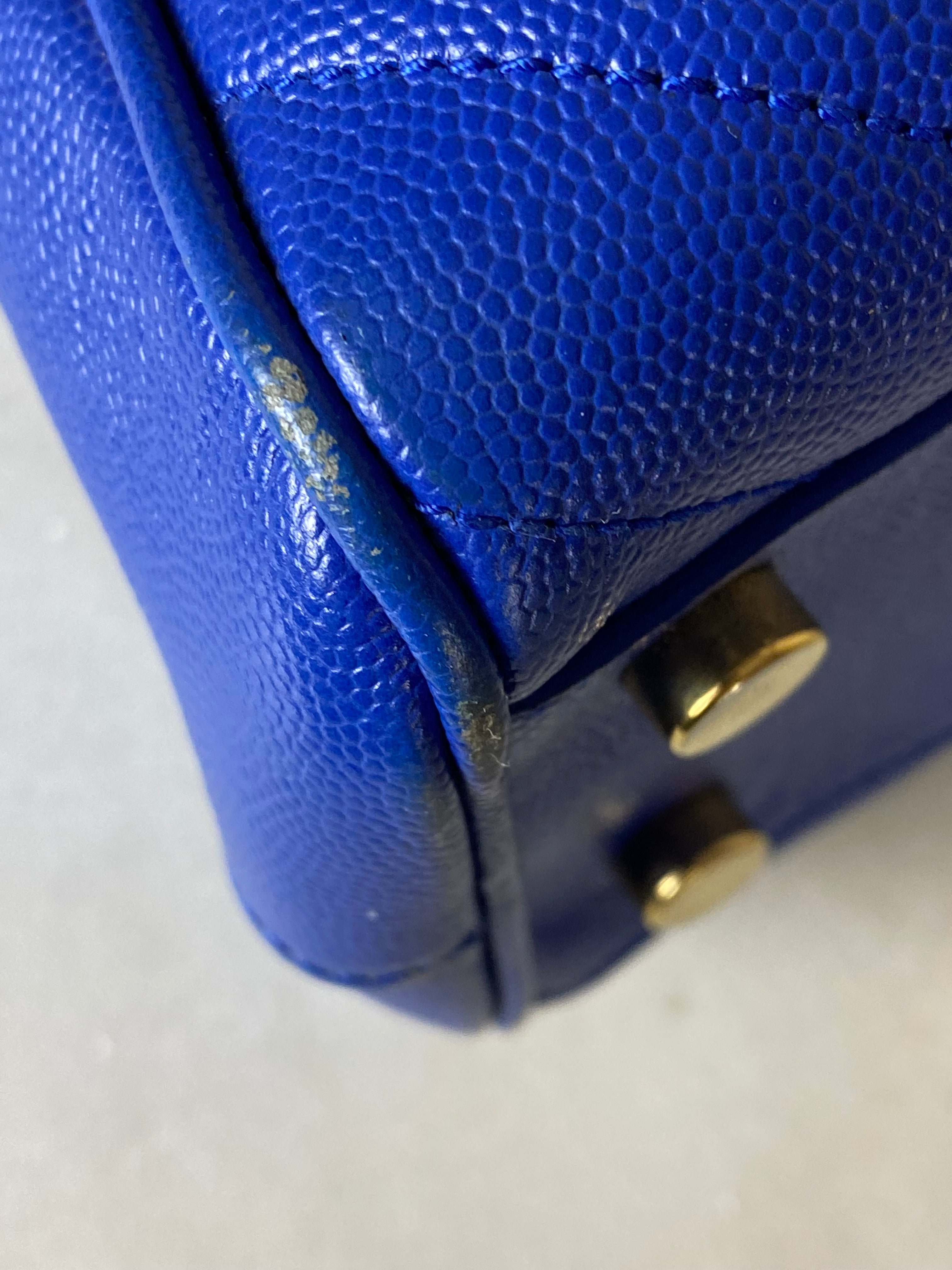 YSL Blue Monogram Chevron Shoulder Bag-handbag-YSL-The Closet Egypt