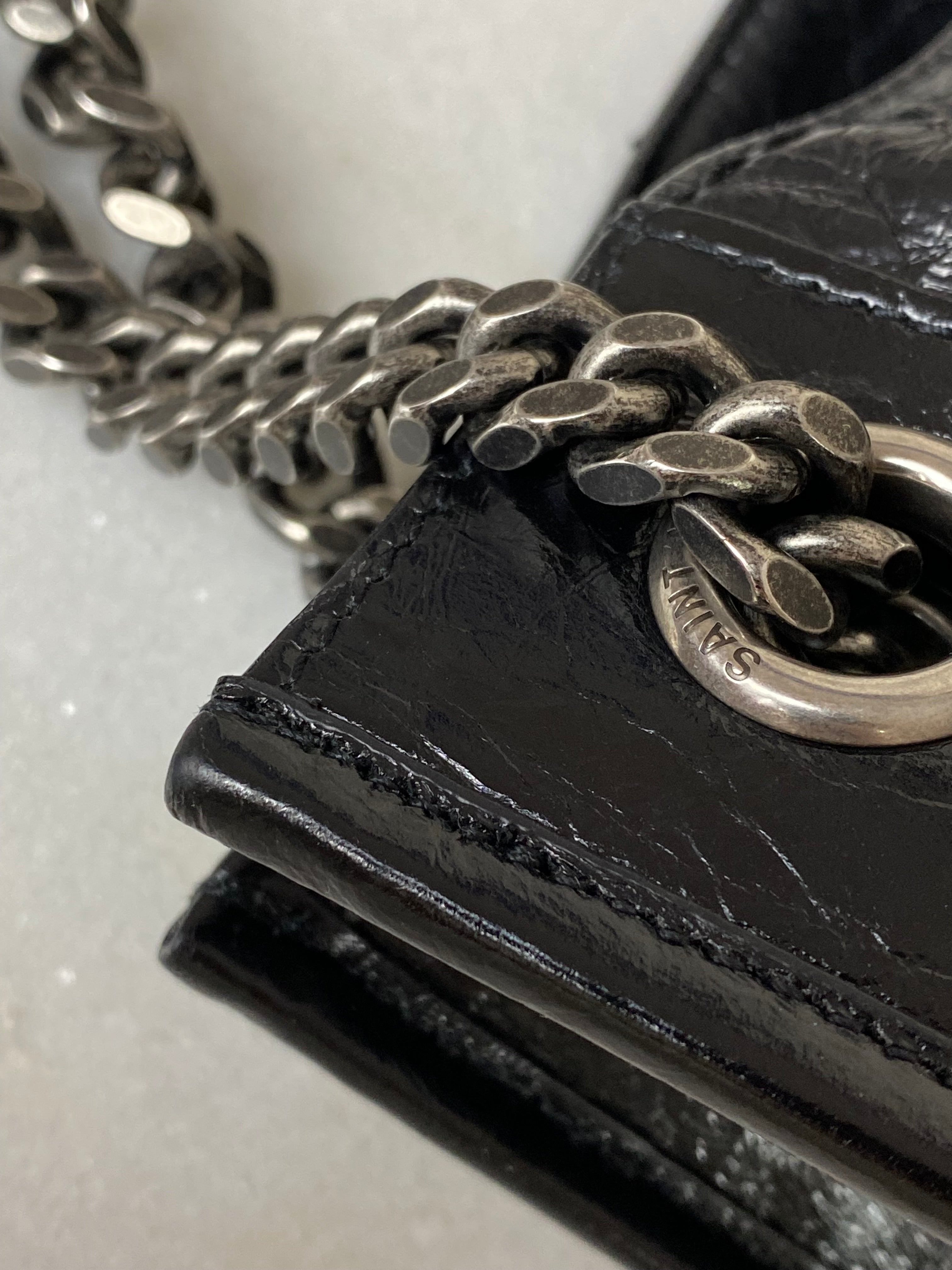 YSL Black Crinkle Vintage Niki Large Shopper Bag-handbag-YSL-The Closet Egypt