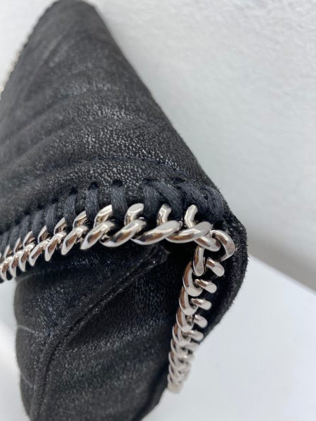 Stella Mccartney Black Shaggy Deer Chevron Small Falabella Bag-handbag-Stella Mccartney-The Closet Egypt